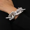 Pulseira punk punk acracelet exagerada quadrado geométrico torcido pulseiras grossas pulseiras para mulheres grunge jóias do sexo masculino