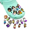 moq 100pcs encanto movies cartoon figure croc JIBZ 2D Soft plastic Shoe decoration hot Shoes Buckles charms accessories fit kids wristlets Sandals