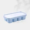 8 Grids Ice Cube Mould Home Bar Ices Tray with Lids Easy Release Flexible Cocktail Stackable Trays with Covers