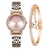 Montres-Bracelets pour femmes, produit de luxe, mode Simple, Bracelet en acier, horloge décontractée, Quartz, 2 pièces