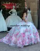 جديد vestidos دي فييستا الحلو 16 الكرة ثوب فساتين quinceanera 2022 الزهور زين مطرز vestido دي XV Años