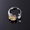 Hanger kettingen herdenkings sieraden houd as inlay tweekleurige bloemen crematie urn ring voor vrouwen zirkoon perfecte aandenken geschenken ijz9022Penda