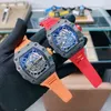 Uxury Watch data beczka wina biznes Richa Milles RM035 wielofunkcyjna automatyczna maszyna R Męki czaszki i Watch Watch Richardwatch