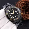 Luxusuhr für Herren, automatische Armbanduhr, 42 mm, Keramik, schwarzes Keramik-Zifferblatt, 316 Feinstahlband, Faltschließe, U-Boot-Armbanduhr