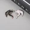 Punk Dragon Monamel Pin Black White Animal Badge Brooch Goth Halloween Gift Jewelry Lapel Pin Custom Kids Friends Excalities