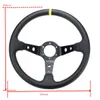 14inch 350mm Deep Dish Drifting Steering Wheel Universal Leather Aluminum Car Auto Racing Sport Steering Wheel Accessories