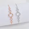 Brand new pull-out numero romano rotondo braccialetto regolabile gioielli donna coreano lusso oro rosa high-end micro-set accessori braccialetto zircone