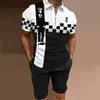 Running Team TrackSuit Casual Polos Fashion Men 2 Piece Set T-shirts Shorts Plus Storlek Två bitar Kort set Polo Tshirts Mens