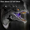 Dragon Legends Prop 3D Montado Dinosaur Smoke Light Wall Art Sculpture Shaped estátua Decoração de Halloween Decoração 220811