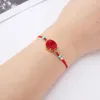 Charm Bracelets Simple Resin Crystal Stone Bead Bracelet Colorful Black Red String Braided Couple Wish Card Jewelry For Men WomeCharm