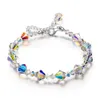 Perlenketten, luxuriöse funkelnde Würfel-Kristall-Halskette für Damen, silberfarben, T
