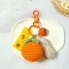 Keychains Lanyards Keychains Handmade Plush Crochet Pendant Wool Persimmon Peanut Strawberry Bag Keychain Small Accessories For GirlsKeychains Emel22