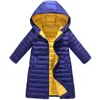 Çocuk Kız Kız Ceket Soğuk Kış Down Down Bebek Sıcak Kayak Takım Dış Giyim Giyim Çocuk Hooded Snowsuit Yastıklı Ceket Parka J220718