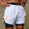 Short de course YA hommes 2 en 1 Double pont séchage rapide Sport Fitness Jogging entraînement hommes Gym Sport pantalon court course