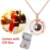 Collier de projection photo personnalisée avec boîte cadeau pour les femmes Maman copine Mothers Day Birthday Lover DIY Picture Mémoire Bijoux Mémorial Mémorial Valentin Cadeaux