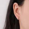 Luxury Olive Branch Leaf Stud Hoop örhängen för kvinnor Real 925 Sterling Silver Teen Gift Fine Hoop Jewelry