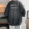 Herrtröjor tröjor Hong Kong -stil stickad herrtröja 2022 harajuku mode tryckt lös topp casual street kläder pullover