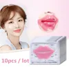 Hudvård 10st skönhet super läpp plumper rosa kristall kollagen läpp mask lappar fukt rynka ance koreansk kosmetika