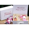 Personalized name bridesmaid gift Box custom flower girl Will you be my Bridesmaid Maid of proposal box 220704