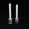 Taper Candle Holder Glass Centerpiece Clear Candlestick Holders Fit 0.75 inch Decorative Stand 2.4 inch Height for Table Wedding Party