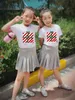 Sommermode 3 4 6 8 9 10 12 Jahre Baumwolle Schulkinder Kleidung Tanztraining für Lovey Baby Mädchen Rock mit Shorts 220326