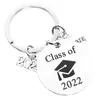 Keychains 2022 Graduation Ceremony Key Chain Certificate Souvenir Bachelor Hat Class Badge Keychain For Friend Enek22