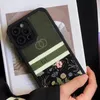 Grüne Luxus-Designer-Handyhüllen für iPhone 11 12 13 Pro Promax Xr X Xs Buchstabe G Handy-Abdeckung Anti-Fall-Hülle Rosa Blume Top-Qualität