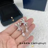 럭셔리 브랜드 디자인 925 스털링 AAA 지르콘 여성용 패션을위한 Bow Knot Earrings Cute 최고 품질의 패션 파티 여성 보석