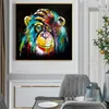 Watercolor Thinking Monkey Wall Art Canvas Prints Abstract Animals Pop Art Canvas Paintings Wall Decor Pictures Bedroom Decor