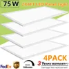 4 Pack LED Panel Lights 2x4FT 75W 0-10V Dimmable Recessed Edge-Lit Drop Ceiling Troffer LED Flat Light