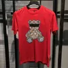 Heißer Diamant T-Shirt Gläser Bär Flut Marke Männlich Kurzarm T-shirts Neue Stil Casual Junge Streetwear Baumwolle Top männer kleidung Y220630