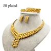 Dubai Luxury gold color Jewelry of women India Ethiopia African Bride wedding gifts Necklace earrings ring bracelet sets 201222