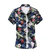 Plus Size 4xl 5xl 6xl 7xl Mens Shirts Summer Men Odzież Odzież Krótkie rękawie Koszule kwiatowe Proszek świąteczny hawajski koszula 210412