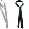 Bow Ties Handmade Black Laser Crystal Rhinestone Necktie Necklace for Perfore Wedding Party Prombow