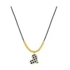 Correnturas de contas de aço inoxidável colares de mosaico de couro preto Mosaic pingente para mulheres Moda Fine Jewelry Party Gifts N879CHains Godl22