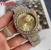 Orologio da uomo con quadrante romano con strass 42mm Anello con diamanti splendenti Orologi Movimento al quarzo in acciaio inossidabile montre Orologio da polso impermeabile per feste regalo