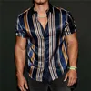 Summer Mens Vintage Striped Shirt Fashion Casual Luxury Shirt Short Sleeve Hawaii Shirts For Men Blusa Camisa Masculina 220514