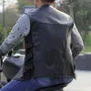 رجال السترات رجالي بونجيان جلدية حقيقية مفتوحة طوق راكب الدراجة النارية ستورك دراجة نارية جاكيت