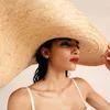 넓은 챙 모자 디자이너 Raffia Beach Ladies Lager 25cm 큰 태양 결혼 도매