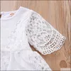 Roupas conjuntos infantis garotas roupas infantis lace topsand buraco de jeans 2pcs/set summer moda coreana vers mxhome dhfoi