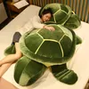 Énorme Animal tortue en peluche jouet mignon dessin animé tortue poupée lit dormir oreiller décoration photo accessoires 140 cm 55 pouces DY10044