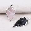 Hänge halsband rock grow rose crystal reiki healing point naturliga ädelstenar sten rå svart obsidian kvarts pilspetsar för