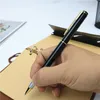 All metal signature Free engraved custom gold text roller pen 2 refills in black and blue with gift box packaging 220613