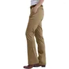 Men's Pants Men Boot Cut Trousers Business Fashion Classic Office Comfortable Kahki Black White Slim Formal Bottom Flared Suit Naom22