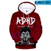 Moletons masculinos moletons são bem recebidos Classic Joyner Lucas 3D Impressão de ADHD Men/Women Fashion Casual Pullover novidade