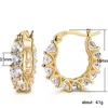 Stadnina 2022 Kolczyki dla kobiet francuskie pełne cyrkon mody biżuteria w kształcie litery U geometryczne geometryczne trend214o