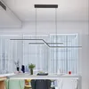 ペンダントランプモダンランプは、キッチンアイランドダイニングルームロフトブラックゴールドラインオフィスショップ屋内照明のためのホームハンギングシャンデリアを導入しました
