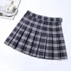 Sommer Y2k Plaid Falten Frauen Rock Schwarz Hohe Taille Kurze Sicherheit Futter Koreanische Mode Schuluniform A-Line Mädchen Mini Röcke 220322