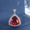 Ruby triangle luxury inlaid ring Necklaces Pendants Chains set