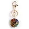 Keychains Natural Stone Chip Gravel 7 Chakra Tree of Life Orgone Pendant Ethnic Healing Crystal Harts Key Holder AccessoriesKeychains Emel22